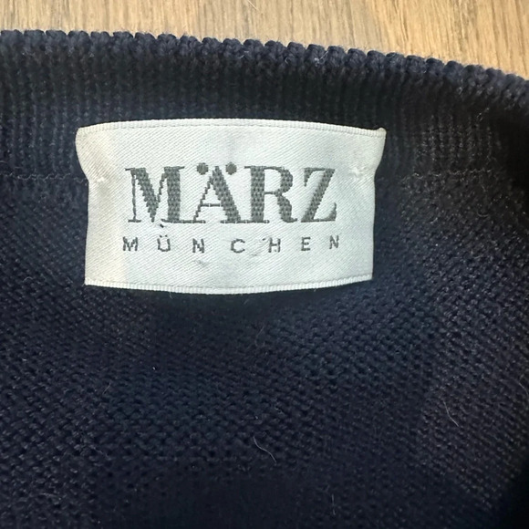 Vintage Marz Munchen Men's 100% Cotton Sweater Navy - Picture 4 of 8